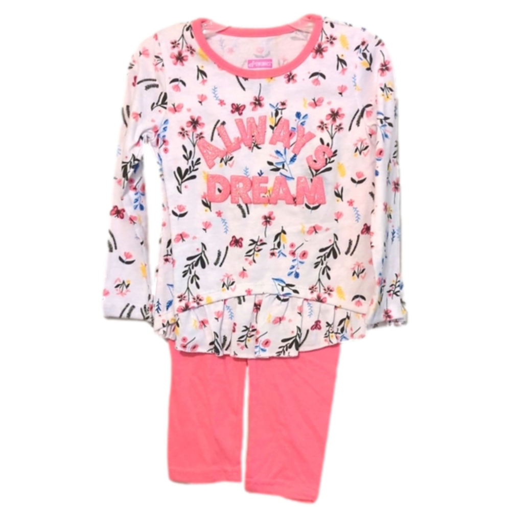 Girls set 2T pink,White, dreams